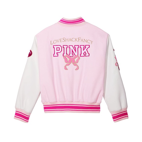 VS PINK x LoveShackFancy Boyfriend Varsity Jacket - Picture 11 of 16
